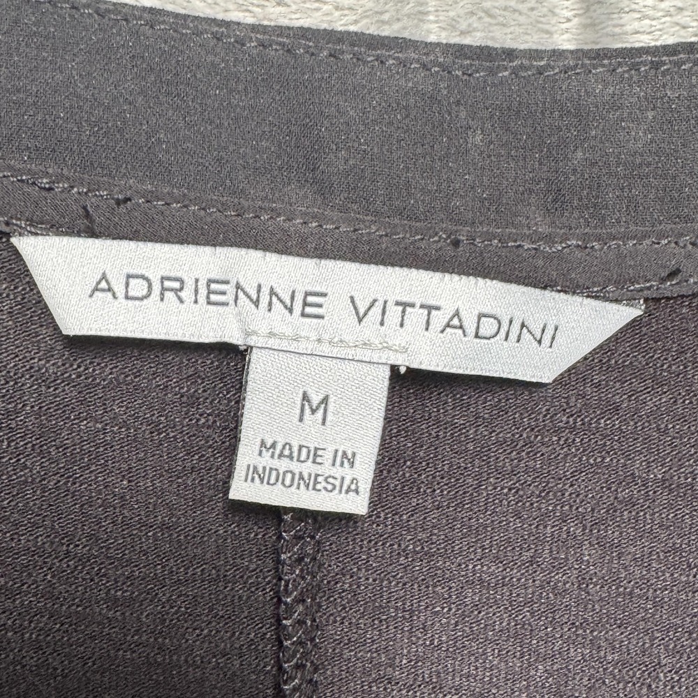 Adrienne Vittadini Shirt Womens Medium Black Sleeveless High Low Chiffon Trim - Picture 3 of 7